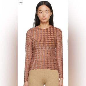 Pink / orange Velour Omo Check Long Sleeve - geometric